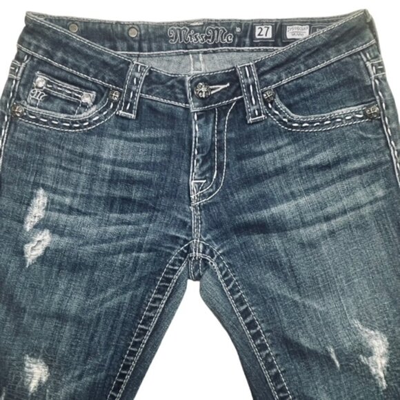 MISS ME Distressed Skinny Jeans - Size 27 - Picture 5 of 13